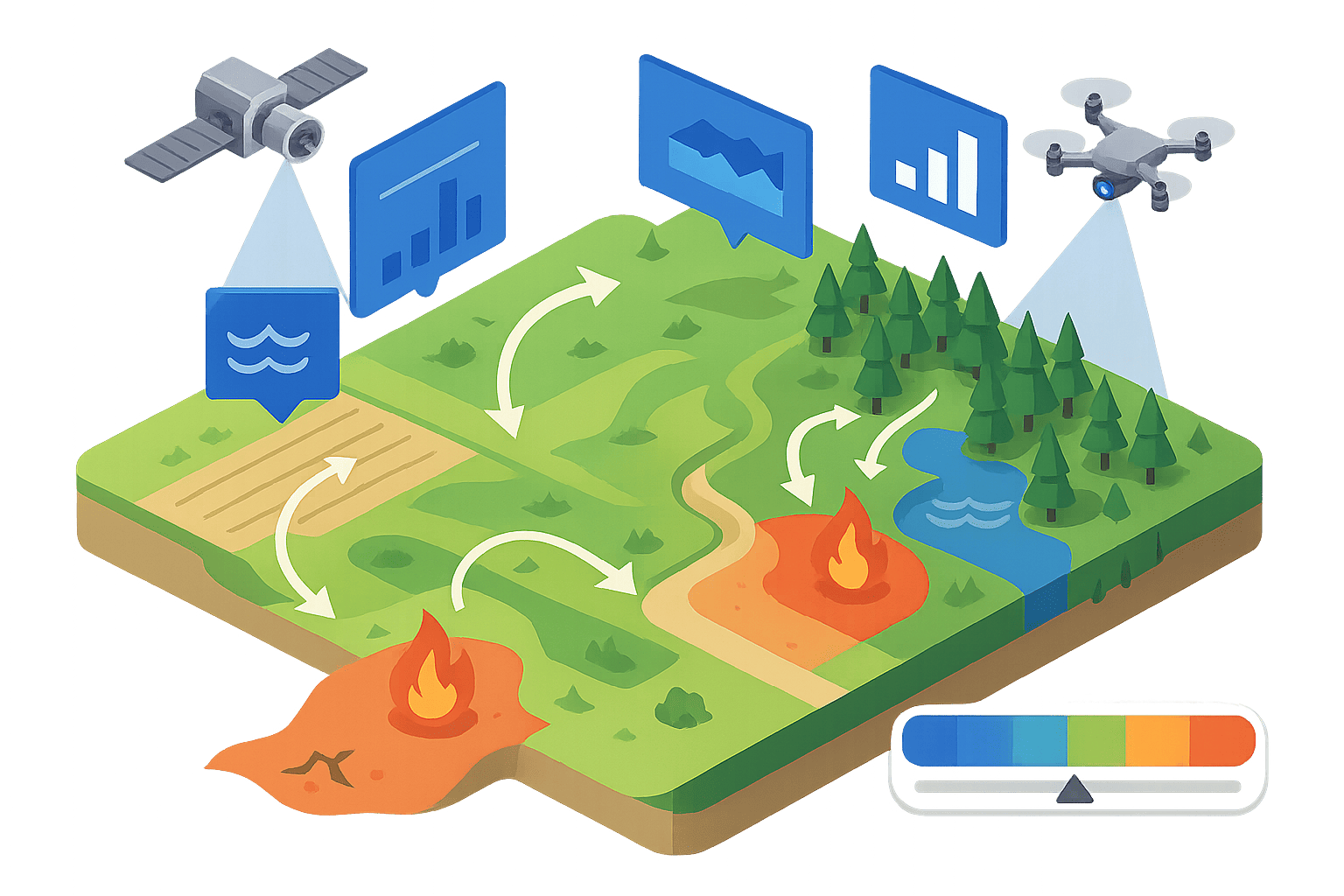 Ilustração Riscos Ambientais e Climáticos